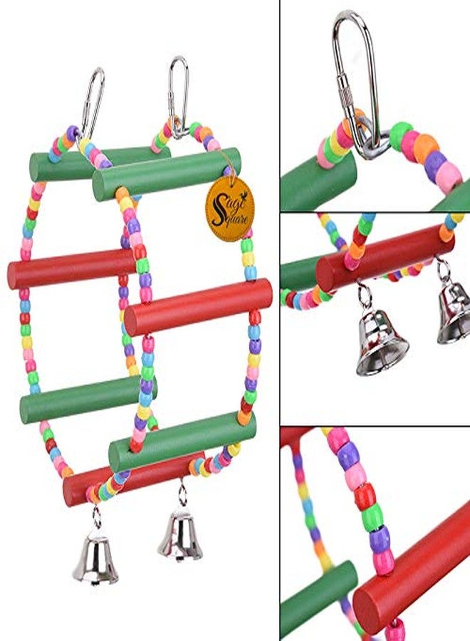 ويستيرن إرا لعبة تأرجح خشبية طبيعية مرحة على شكل عجلة خرز للطيور، من العصر الغربي - Image 3